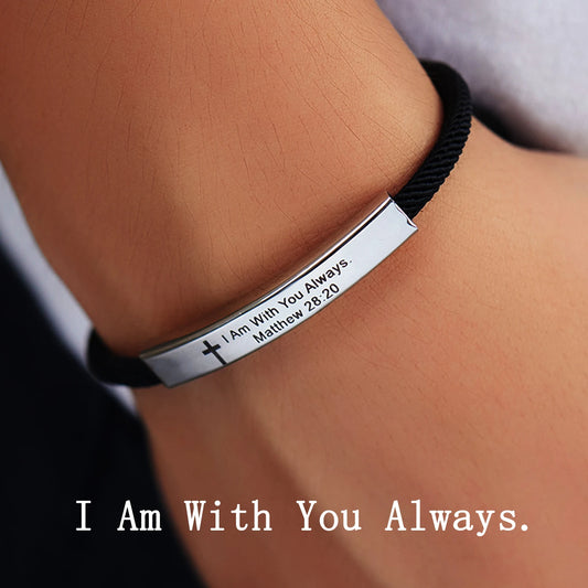 Cross Jesus Bible Laser Letters Bracelet