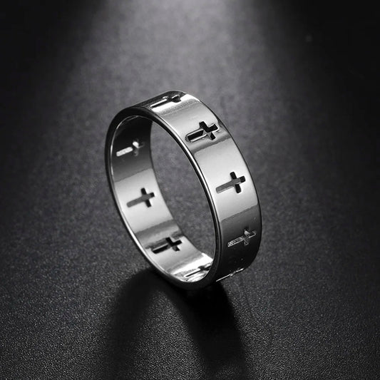 Gothic Cross Couple Ring