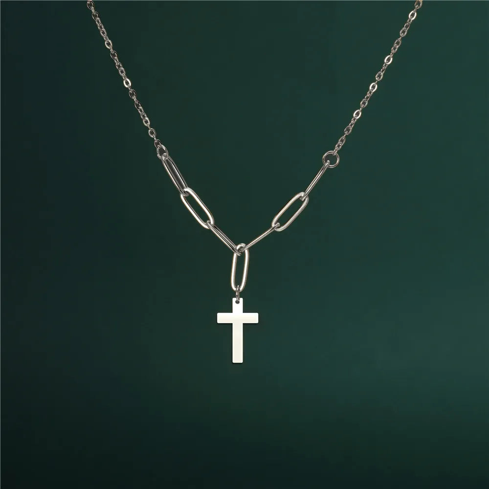 Skyrim Cross Pendant Double Layer Necklace