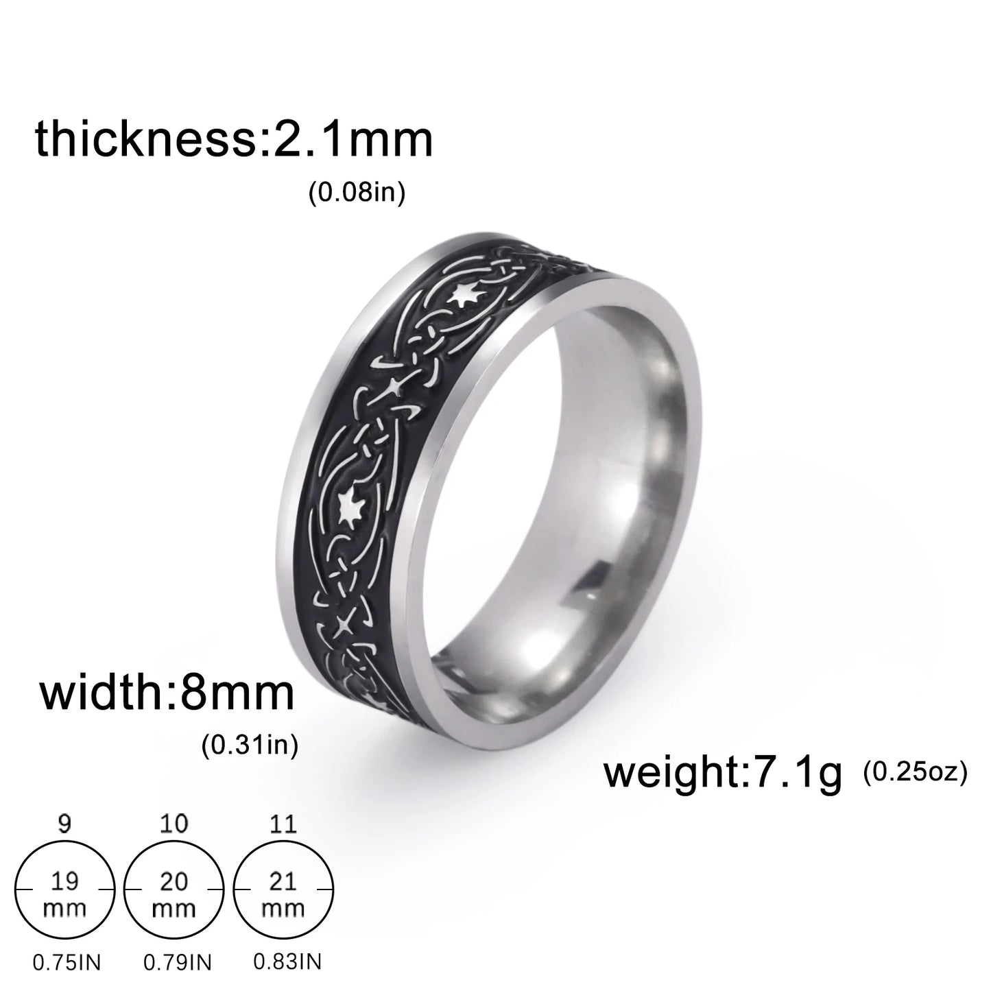 8MM Wide Jesus Cross Ring