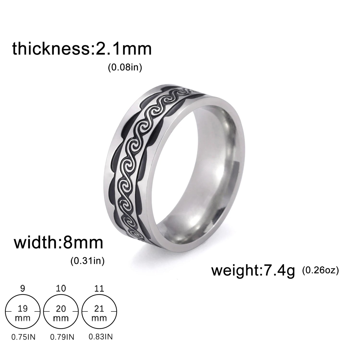 8MM Wide Jesus Cross Ring