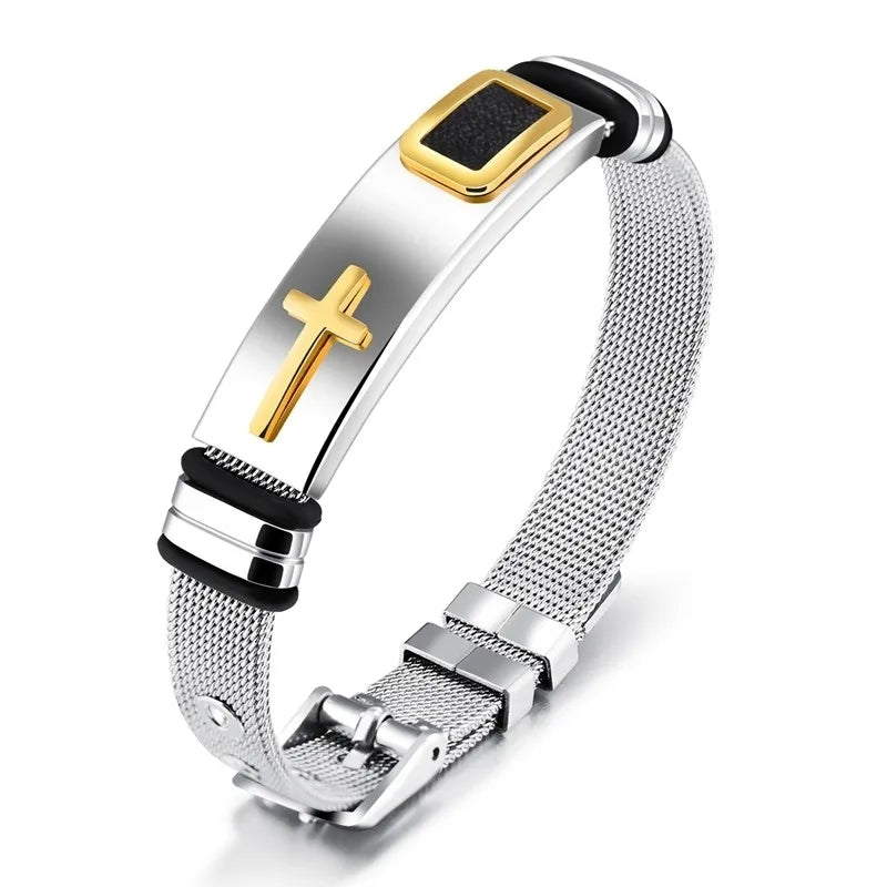 Cross Adjustable Titanium Steel Bracelet