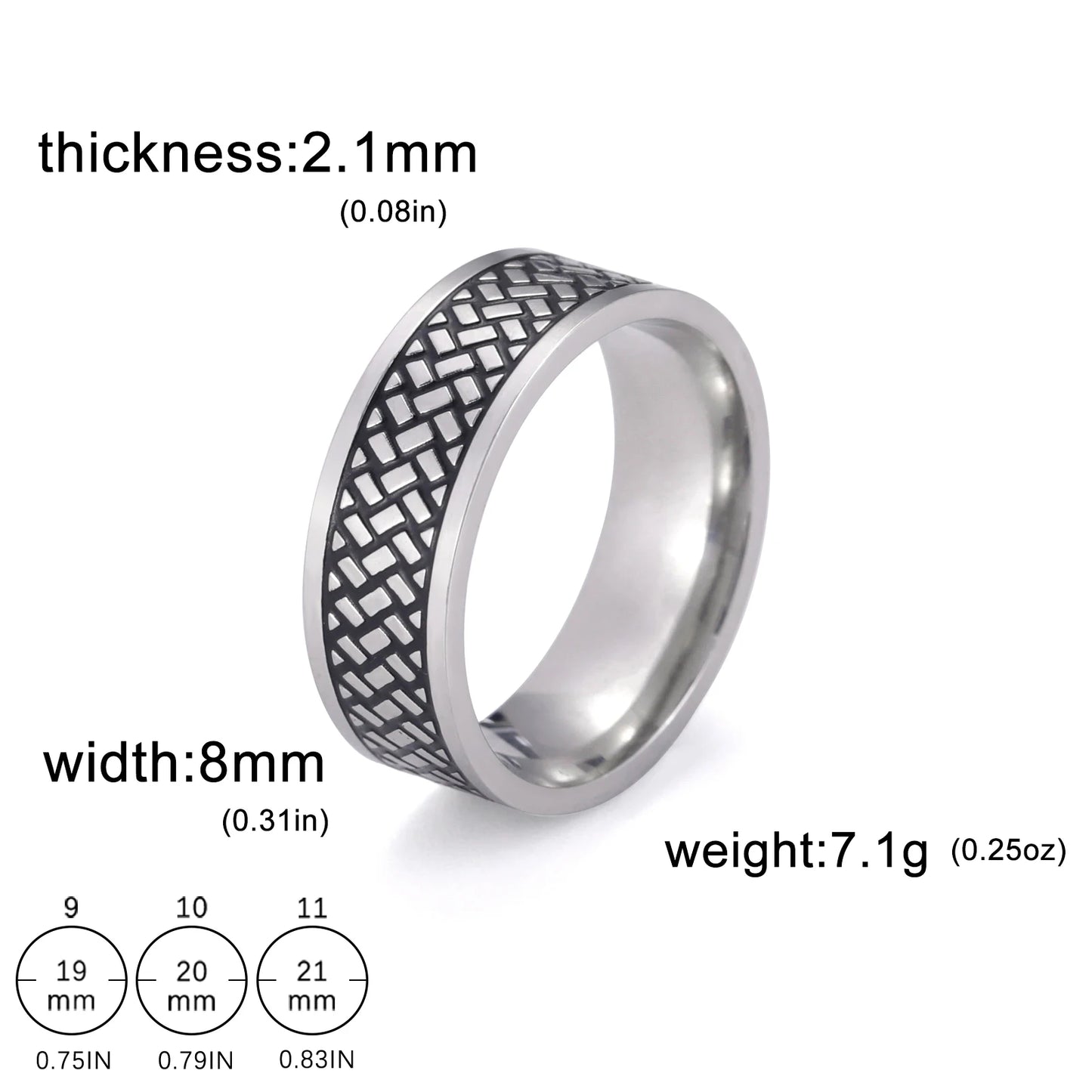 8MM Wide Jesus Cross Ring