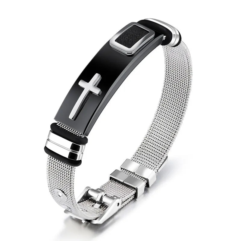 Cross Adjustable Titanium Steel Bracelet