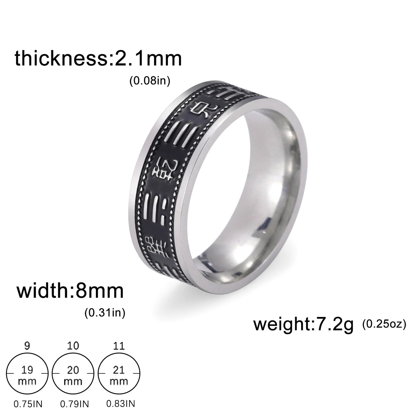 8MM Wide Jesus Cross Ring