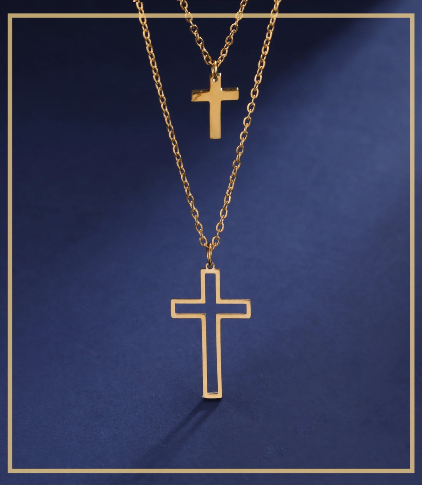 Skyrim Cross Pendant Double Layer Necklace