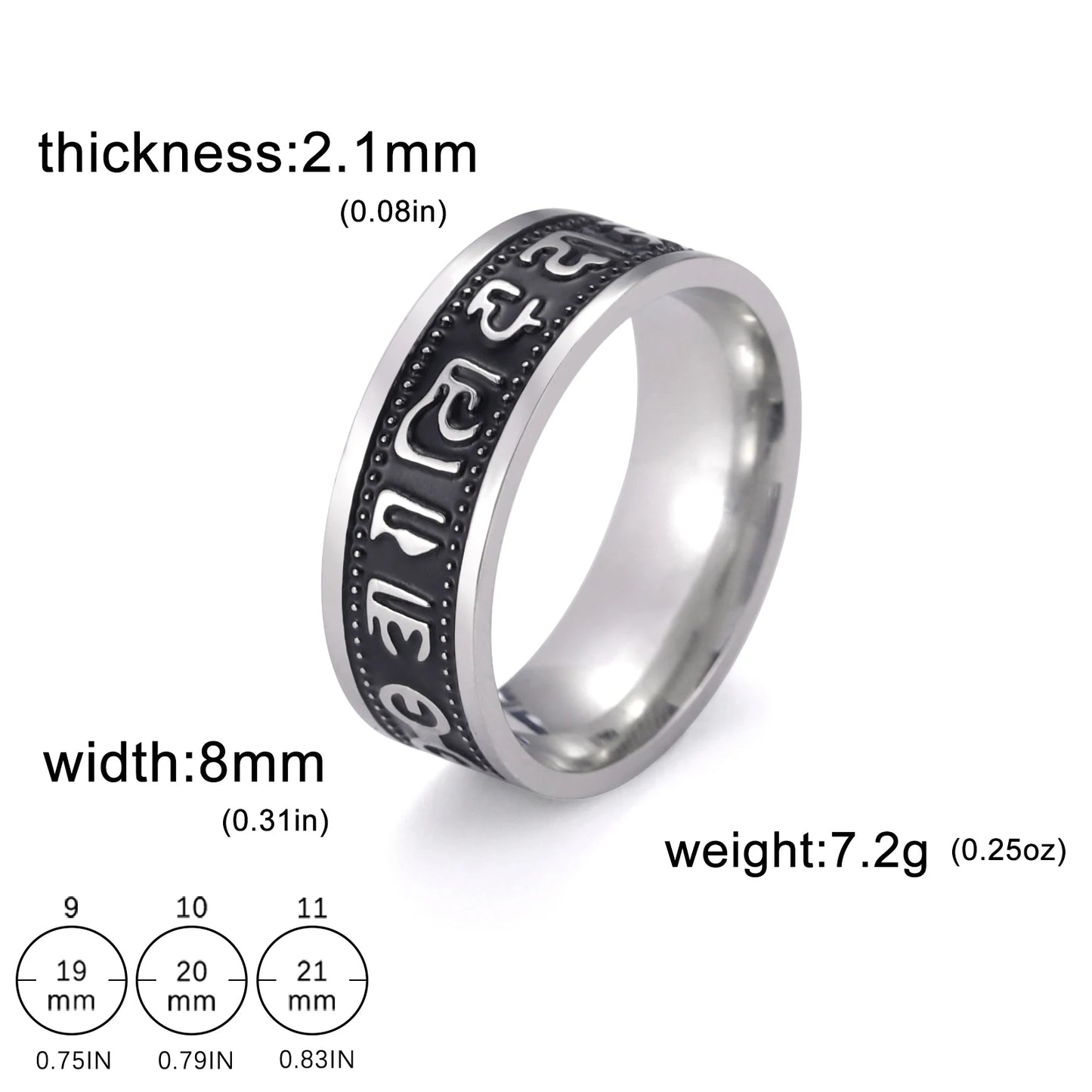 8MM Wide Jesus Cross Ring
