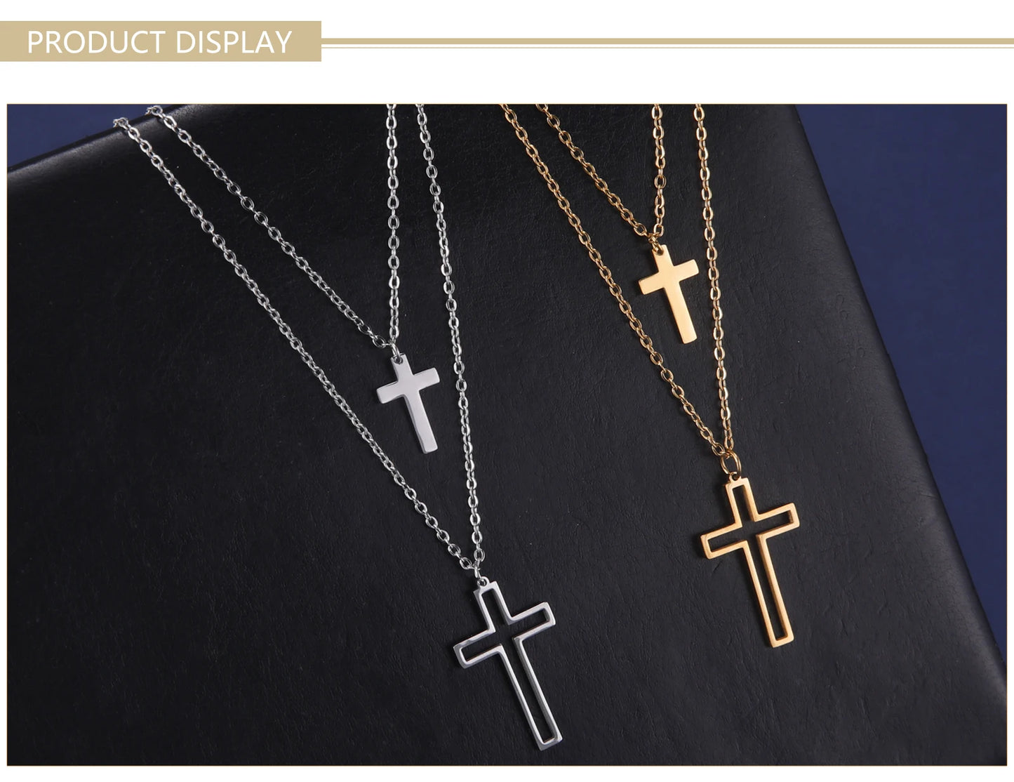 Skyrim Cross Pendant Double Layer Necklace