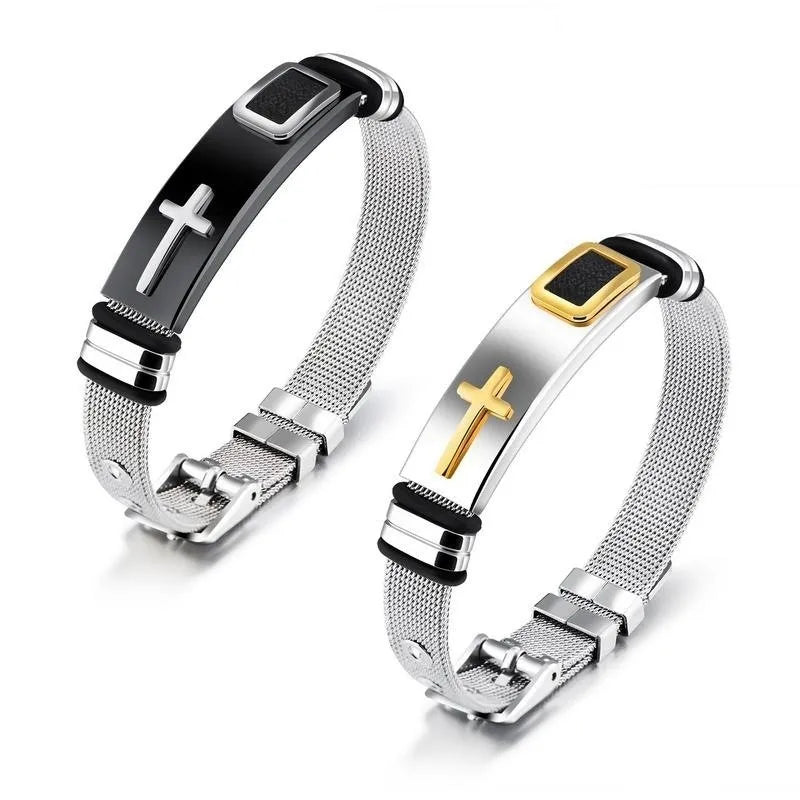 Cross Adjustable Titanium Steel Bracelet