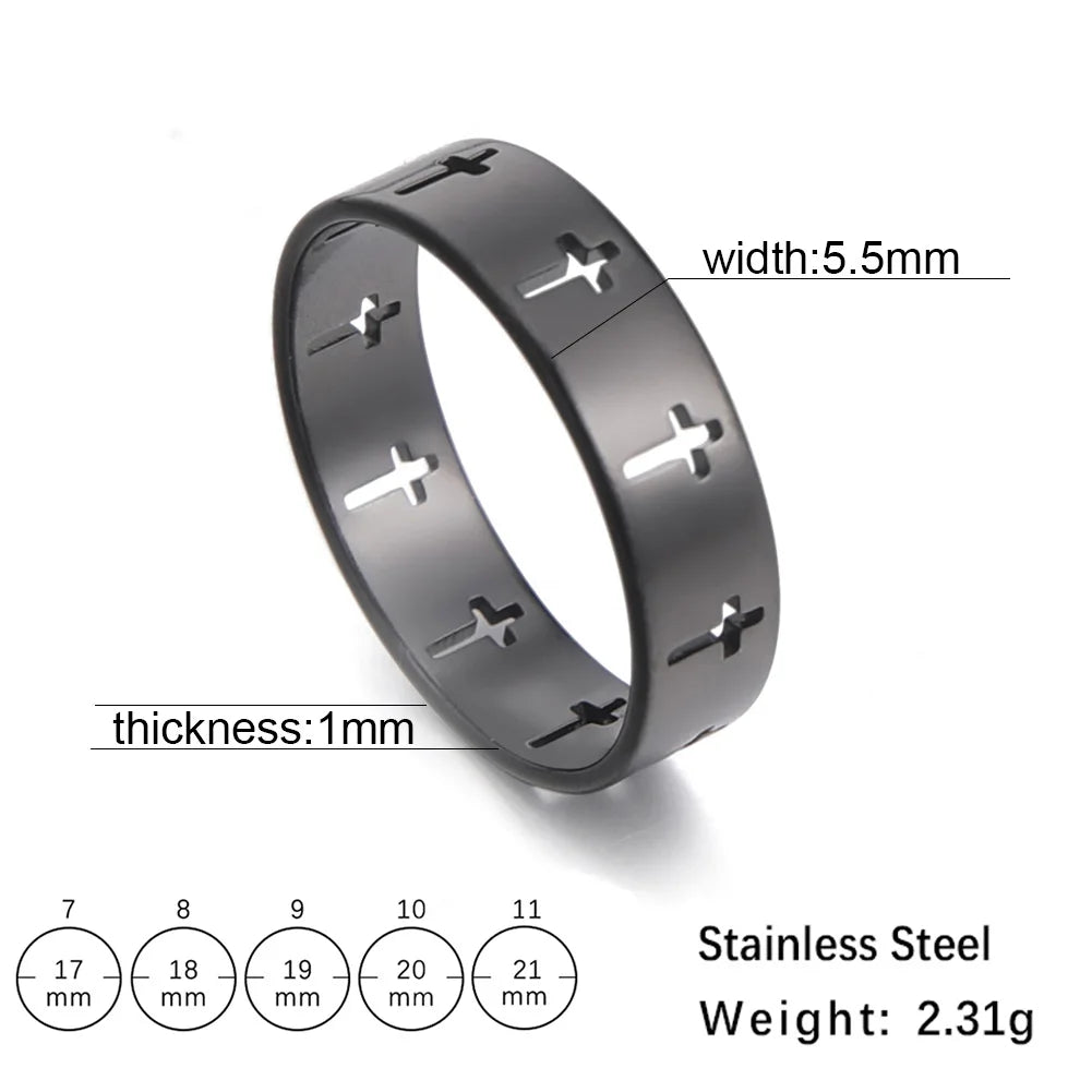 Gothic Cross Couple Ring