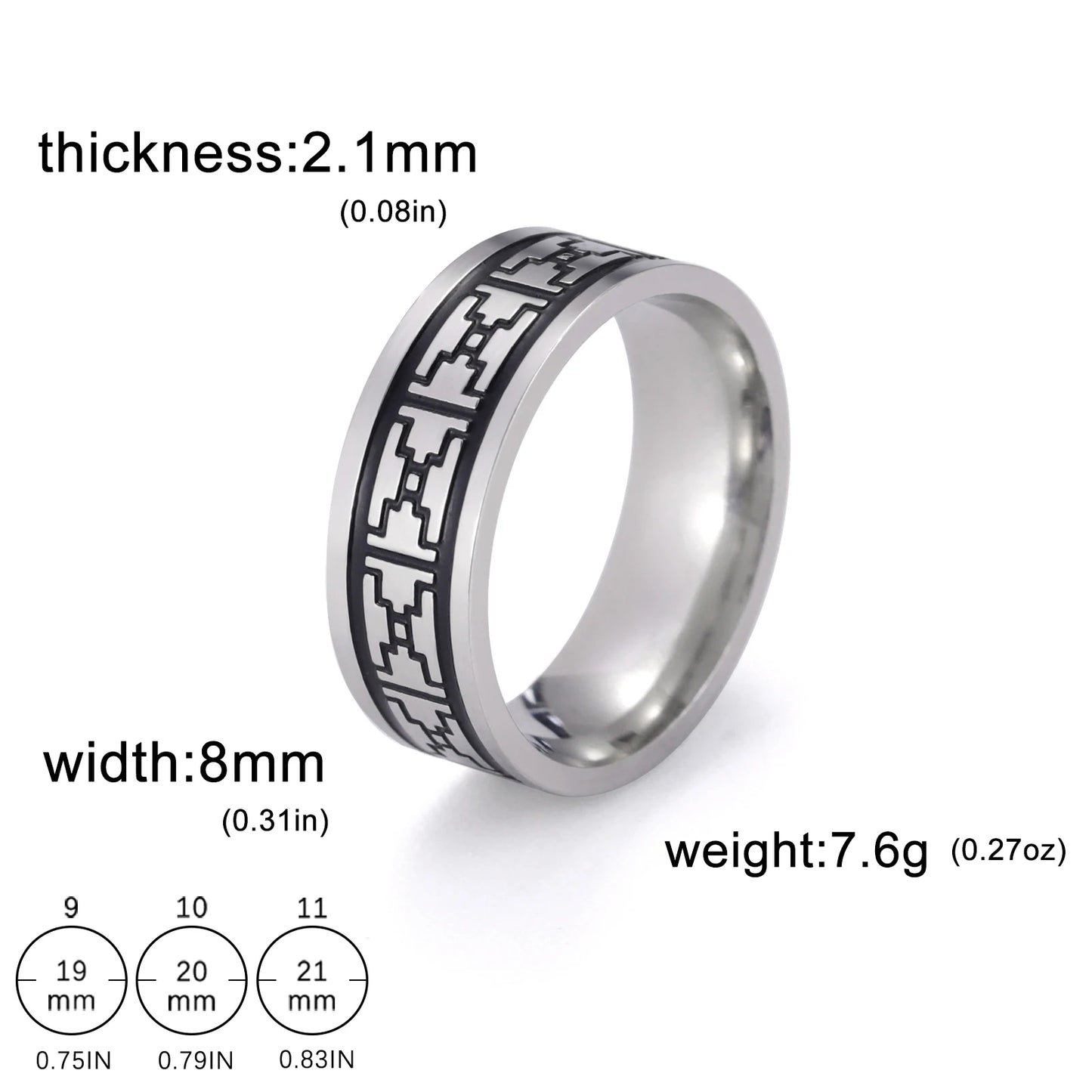 8MM Wide Jesus Cross Ring
